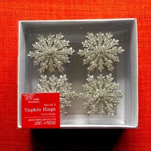 Beaded Bejeweled Snowflake Napkin Rings